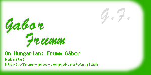 gabor frumm business card